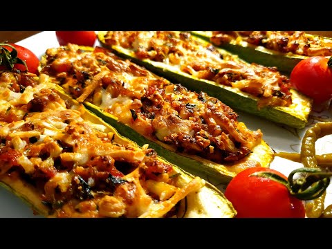 stuffed zucchini boats! i have never eaten such a delicious zucchini! Healthy and easy!