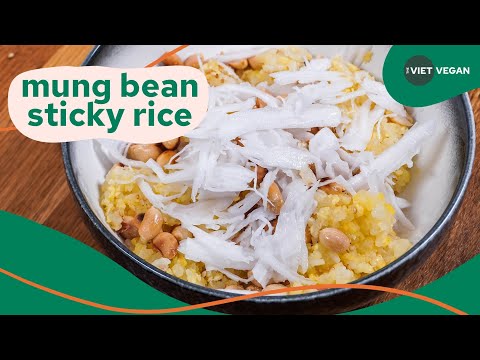 Rice Cooker Mung Bean Sticky Rice // No Soak // Xôi đậu xanh // Vegan ASMR