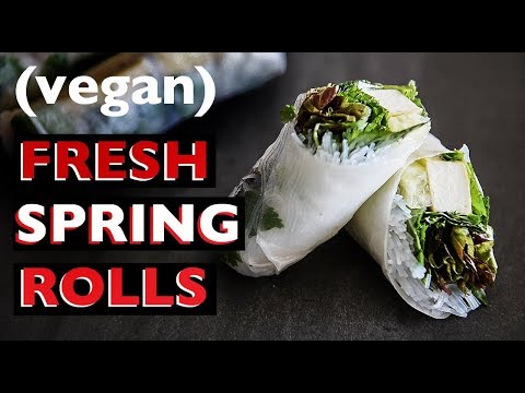 Vegan Spring Rolls Recipe | Vietnamese Thai Rice Paper Rolls + Peanut Sauce