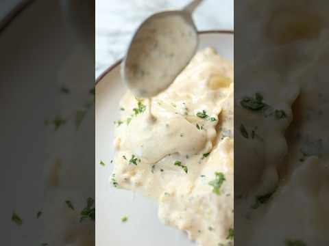 Ravioli in a Garlic Cream Sauce