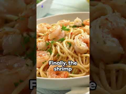 Delicious Lemon Garlic Shrimp Scampi with Linguine #shorts #delicious #lemon #shrimpscampi #viral