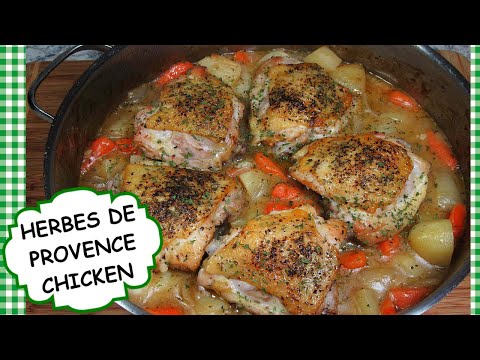 HERBES DE PROVENCE CHICKEN WITH POTATOES &amp; CARROTS RECIPE | SUNDAY CHICKEN DINNER