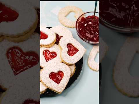 Linzer cookies. #subscribe #baking #recipe #bake #cookies #linzercookies #jam