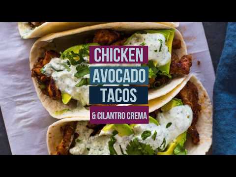 Chicken and Avocado Tacos with Creamy Cilantro Sauce