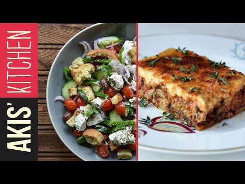 Authentic Greek Moussaka &amp; Greek Salad | Akis Petretzikis