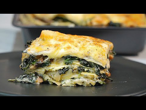 Spinach Mushroom LASAGNA EASY Creamy Recipe