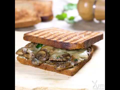 Grilled Mushroom Sandwich | Grilled Mushroom Sandwich Recipe | Mushroom Sandwich Recipe