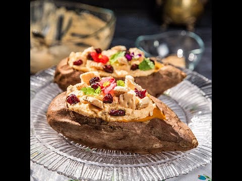 Walnut Cream Cheese-Stuffed Sweet Potatoes