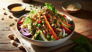 Quirky Thai Quinoa Salad with Spicy Peanut Dressing