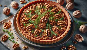 Vegetarian Whole Wheat and Herb-Crusted Walnut Tart