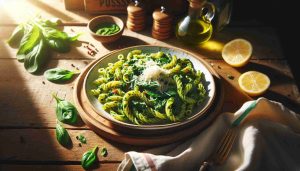 Wholesome Zesty Spinach Pesto Pasta Delight