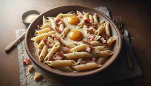 Penne alla Carbonara with a Hint of Nutmeg and Parmesan Flakes