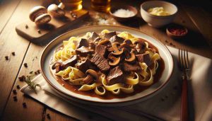 Decadent Beef Stroganoff with Creamy Mushrooms and Fettuccine