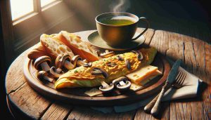 Hearty Mushroom and Emmental Cheese Omelet: A Perfect Breakfast Delight