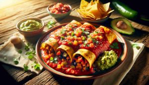 Vegan Mexican Enchiladas with Roasted Vegetables