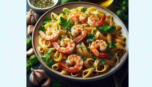 Irresistible Garlic Butter Shrimp Pasta with Garden Fresh Herbs