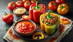 Quinoa Stuffed Bell Peppers with Tangy Tomato Sauce