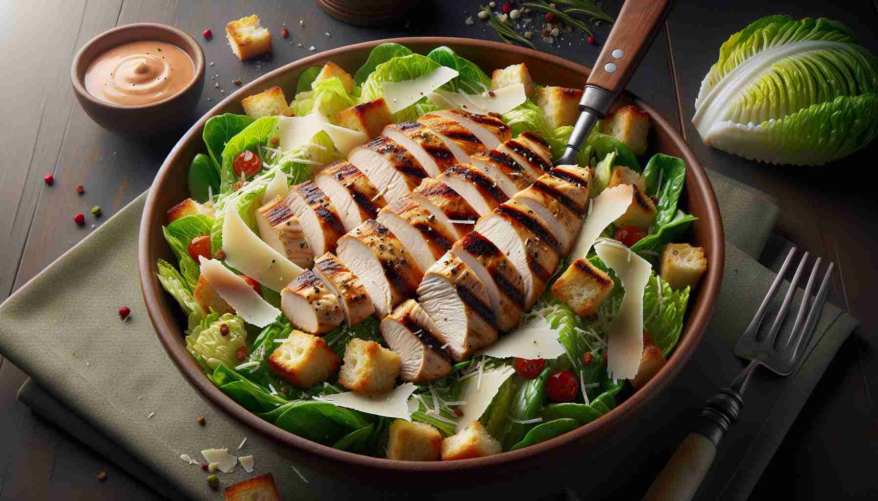 Classic Caesar Salad with Grilled Chicken – A Crisp, Flavorful Delight