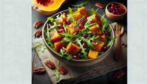 Savory Roasted Butternut Squash and Arugula Salad with Toasted Pecans and Cranberries