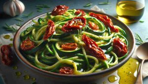 Delicious Buttery Garlic Zucchini Noodles with Sun-Dried Tomatoes