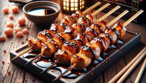 Yakitori with Zesty Teriyaki Glaze – Japanese Grilled Chicken Skewers with a Tangy Twist