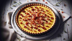 Quiche Lorraine: A Classic French Savory Pie with a Creamy Egg Custard Filling and Smoky Bacon