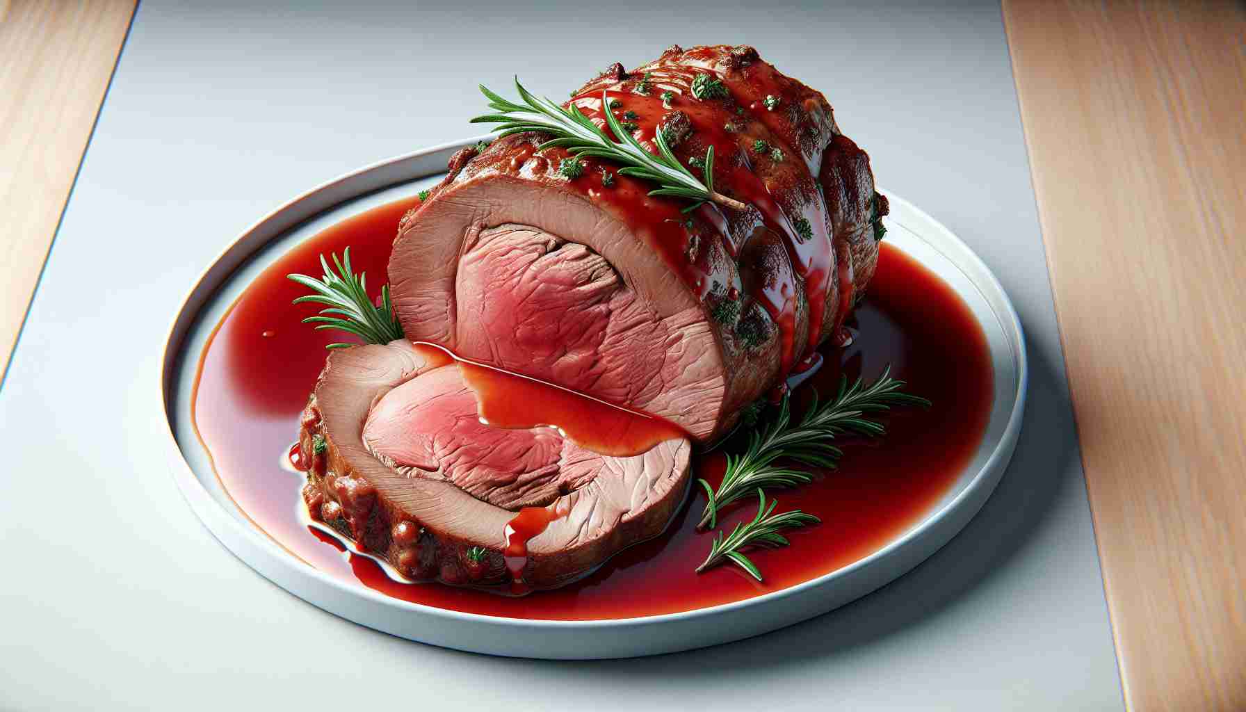 New Zealand Lamb Roast with Rosemary and Red Wine Reduction