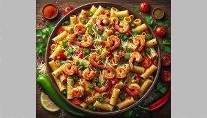 Tex-Mex Shrimp Rigatoni Extravaganza