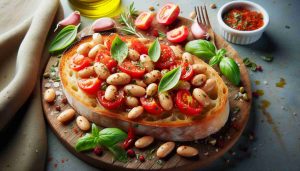 Tuscan Bean and Mediterranean Tomato Bruschetta: A Delightful Fusion of Italian Flavors