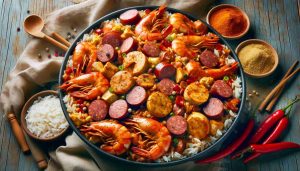 Jambalaya: A Flavorful Creole Classic Bursting with Shrimp, Chicken, and Sausage