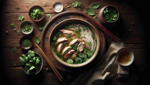 Vietnamese Pho with Tender Chicken and Fresh Herbs