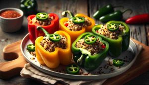 Quinoa Stuffed Bell Peppers with Jalapeños