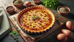 Fluffy Quiche Lorraine with Ham and Fresh Herbs