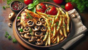 Hearty Mushroom and Fennel Chicken with Herb Fries