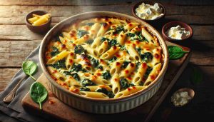 Baked Spinach and Goat Cheese Penne