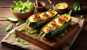 Smoked Mozzarella Stuffed Zucchini Boats