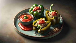 Quinoa Stuffed Bell Peppers with Spicy Tomato Sauce