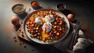 Hearty Sweet Potato and Chickpea Hash with Poached Eggs