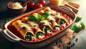 Heavenly Spinach and Ricotta Stuffed Manicotti