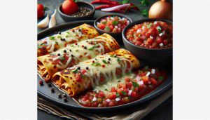 Mexican Style Chicken Enchiladas with Extra Peppery Salsa