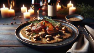 Savory Duck with Velvet Mushroom Sauce