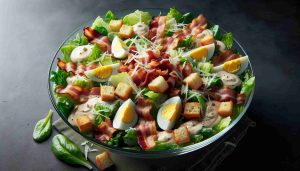 Turkey Bacon Caesar Salad with Creamy Garlic Dressing