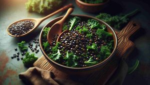 Delicious Smoky Black Lentil Salad with Kale