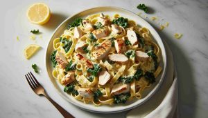 Creamy Chicken Alfredo with Kale and Lemon Zest