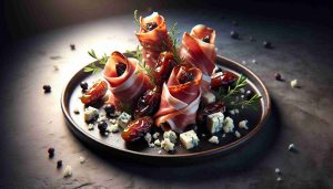 Prosciutto-wrapped Dates and Blue Cheese Delicacy