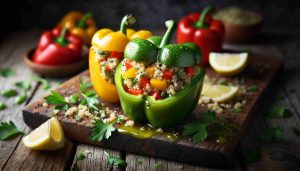 Quinoa-Stuffed Bell Peppers with Herb-Lemon Dressing