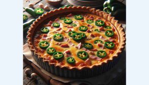 Jalapeño Quiche with Ham and Cheddar