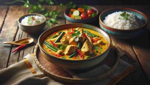 Traditional Thai-Style Coconut Curry with Chicken and Vegetables