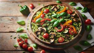 Pesto Pasta with Oven-Roasted Vegetables