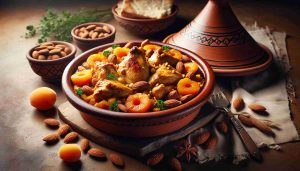 Authentic Chicken Tagine with Apricots and Almonds